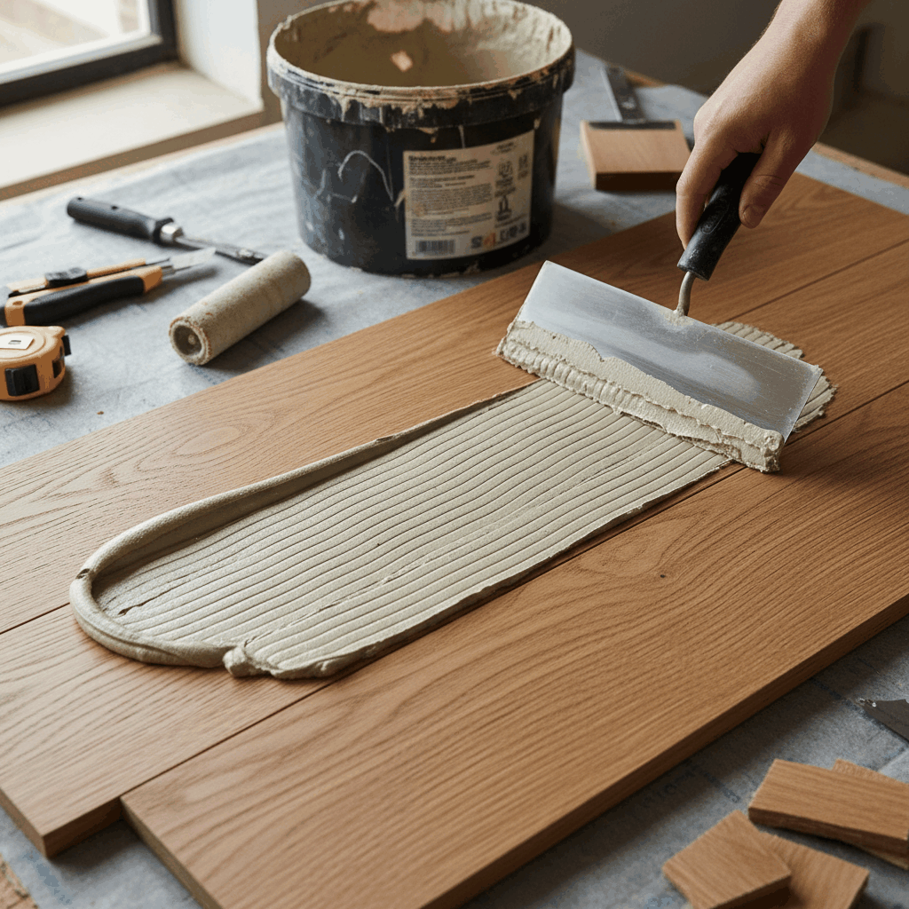 Application colle parquet massif