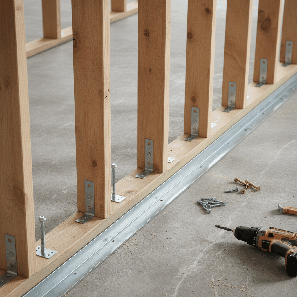 Assemblage montant cloison bois
