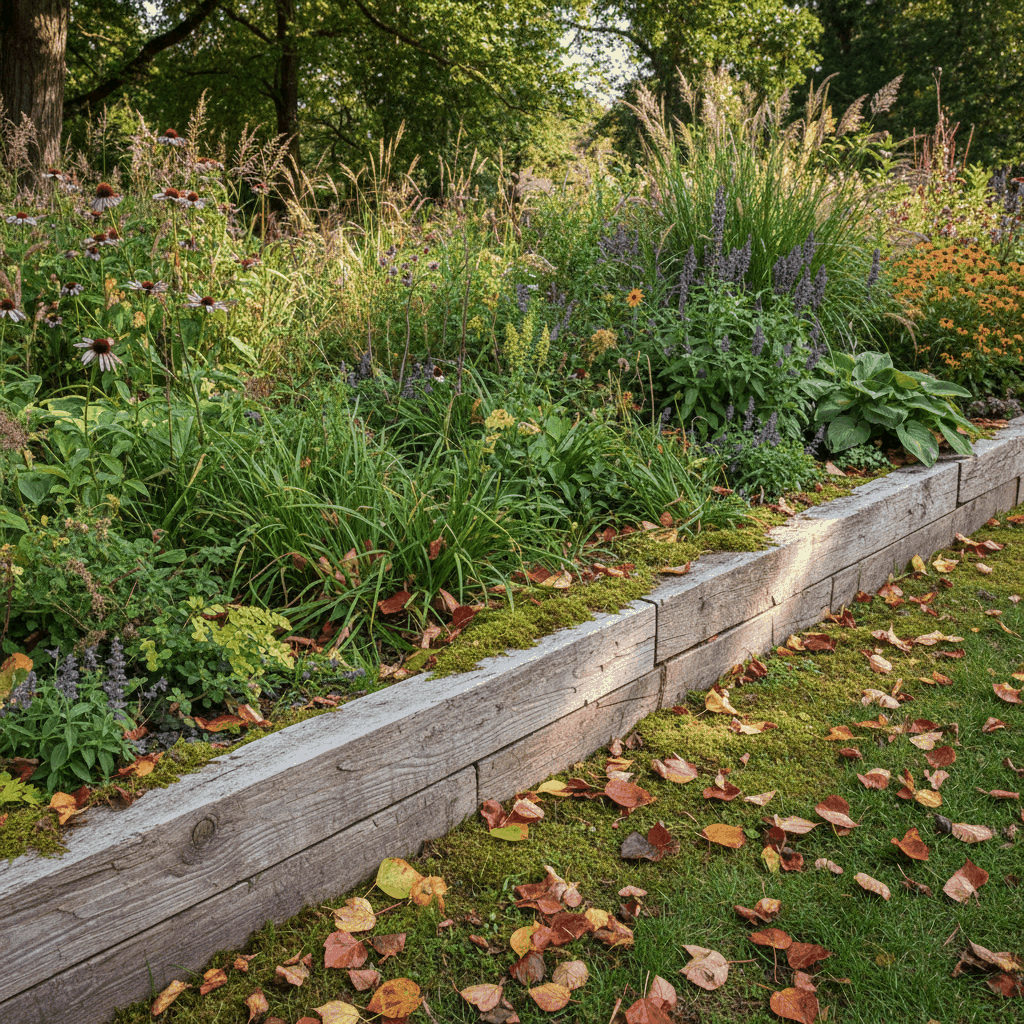 Bordure bois naturel jardin