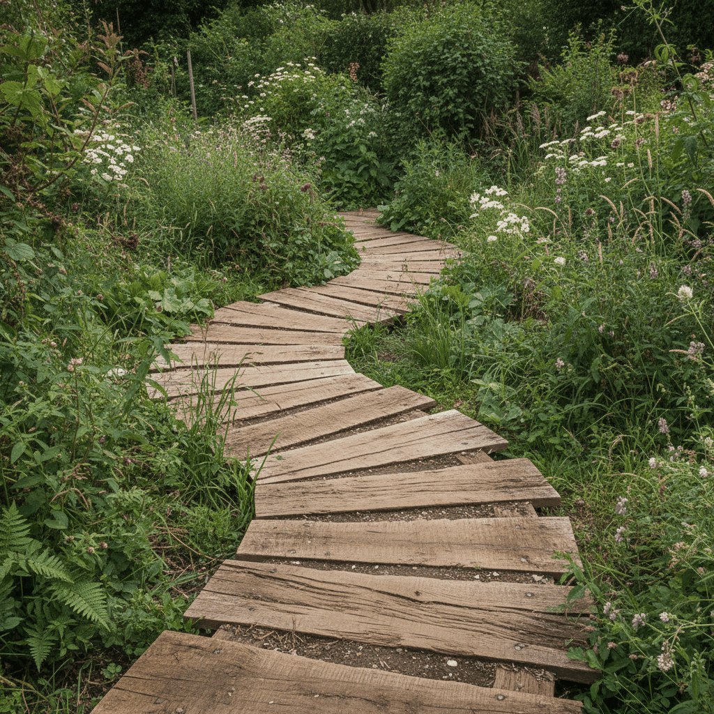 Chemin bois naturel