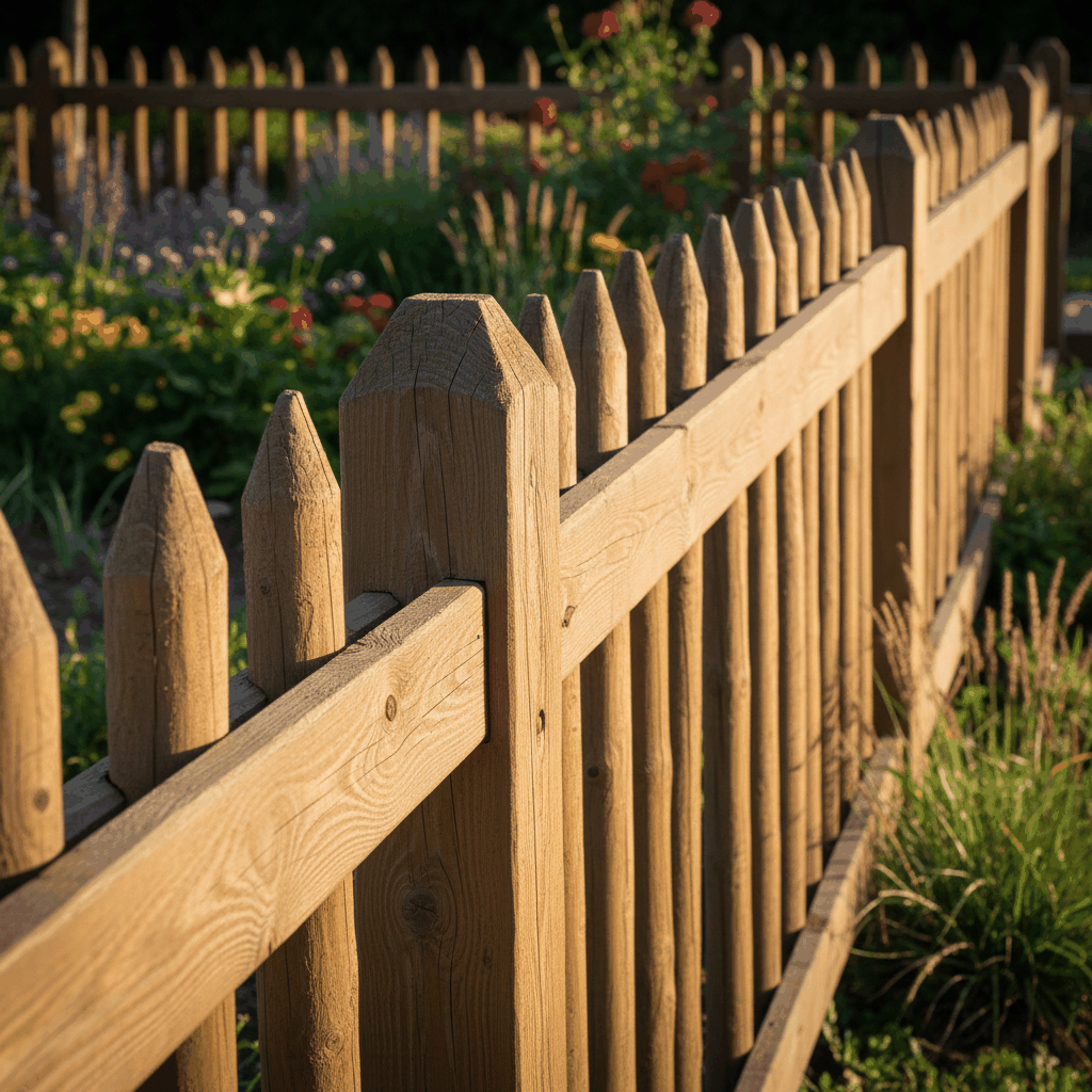 Clôture bois finition