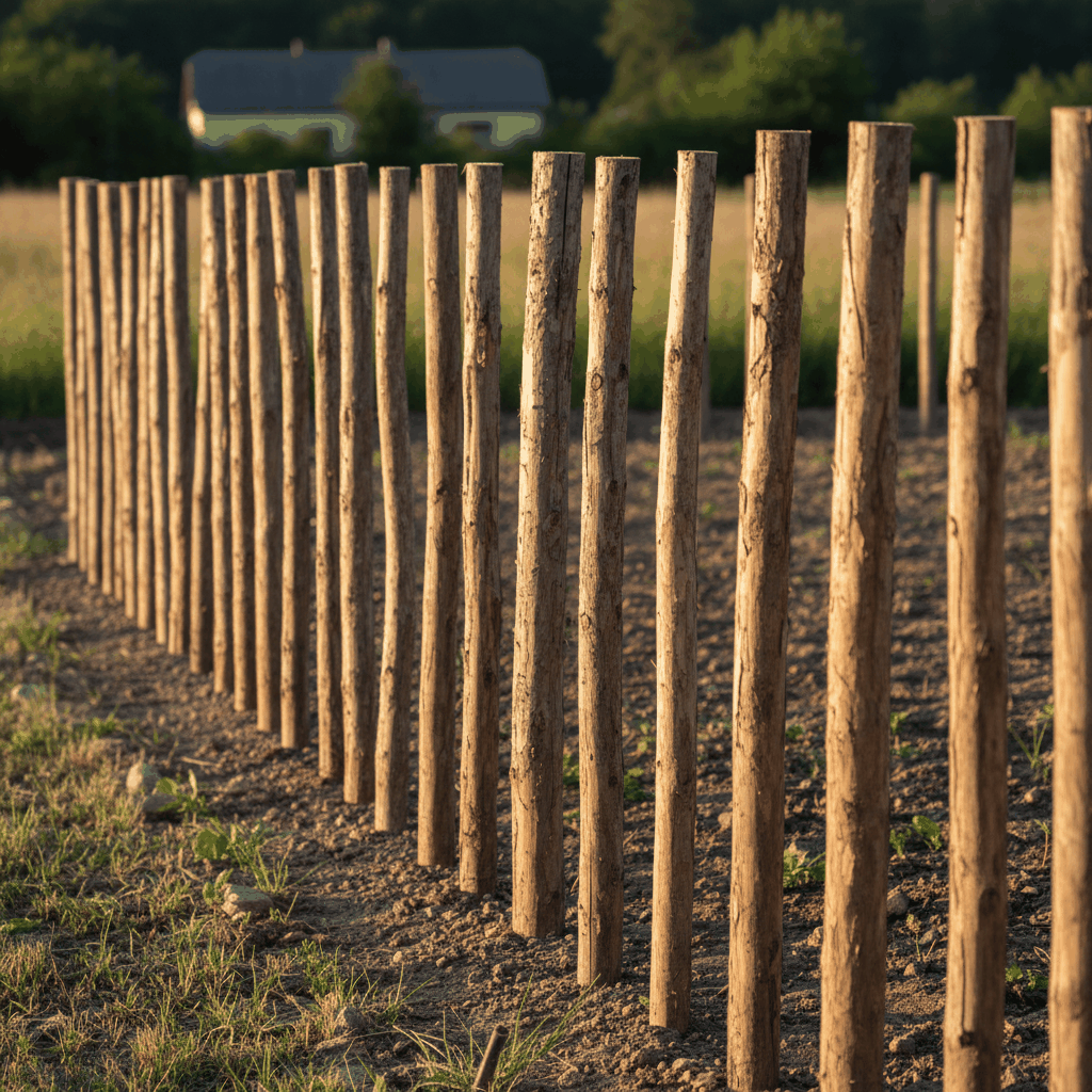 Clôture bois piquets