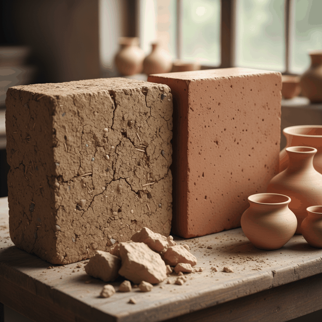 Comparaison terre crue terre cuite