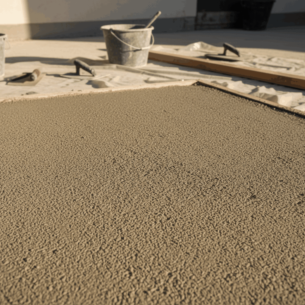 Dalle béton de chaux appliquée