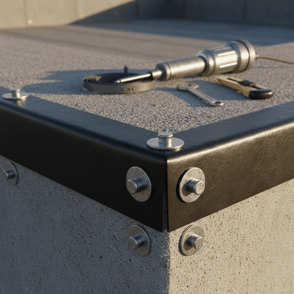 Fixation membrane toit terrasse