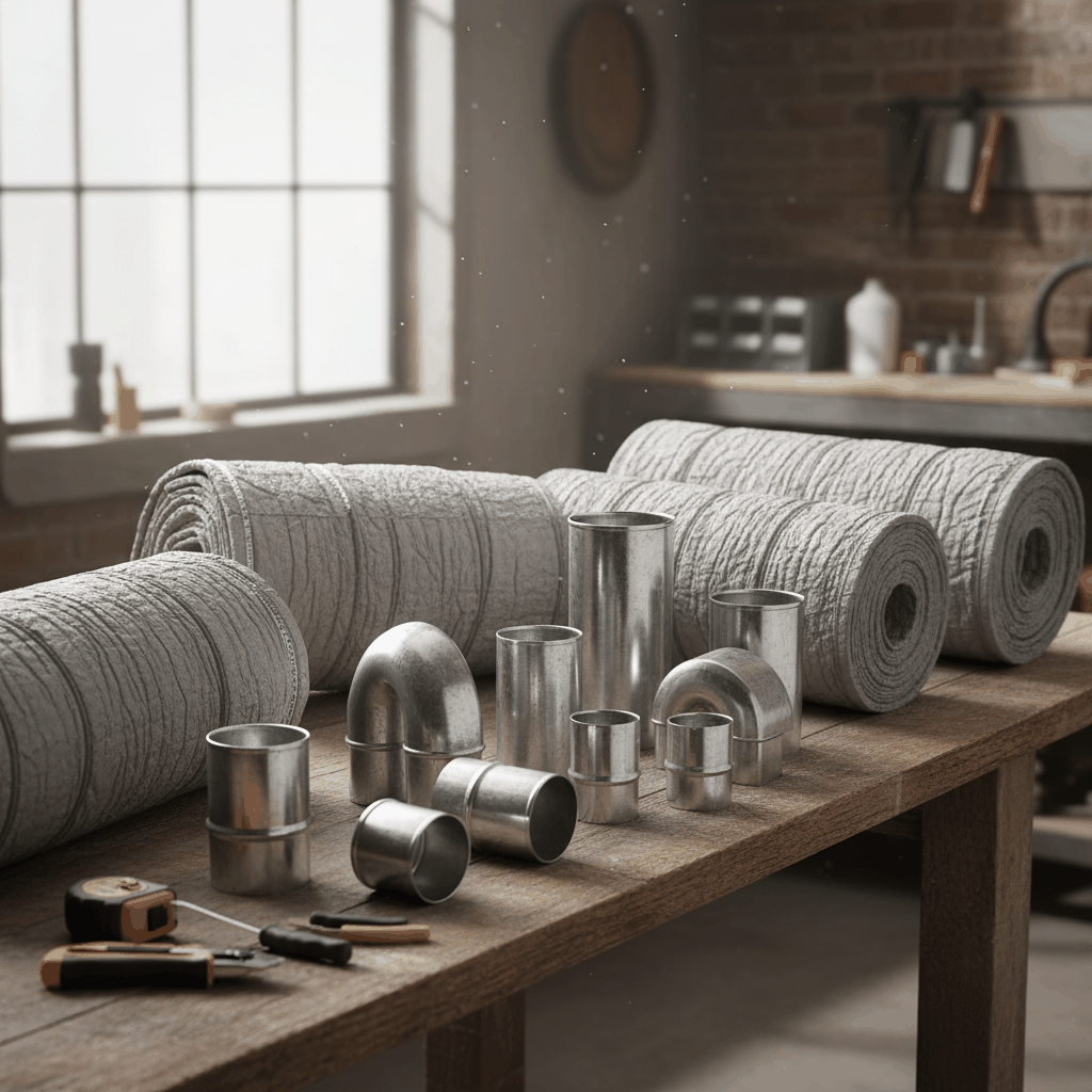 Gaines isolées raccords récupération chaleur