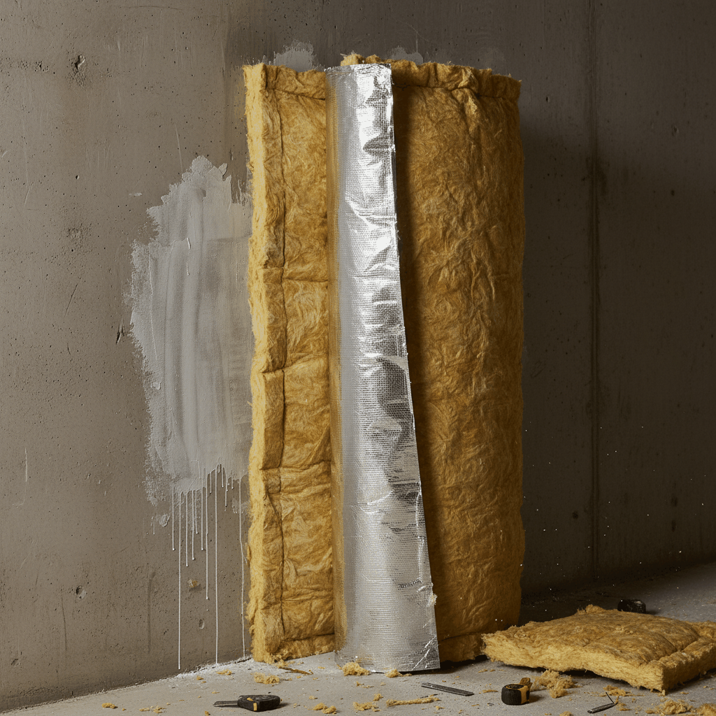 Installation rouleaux murs isolation