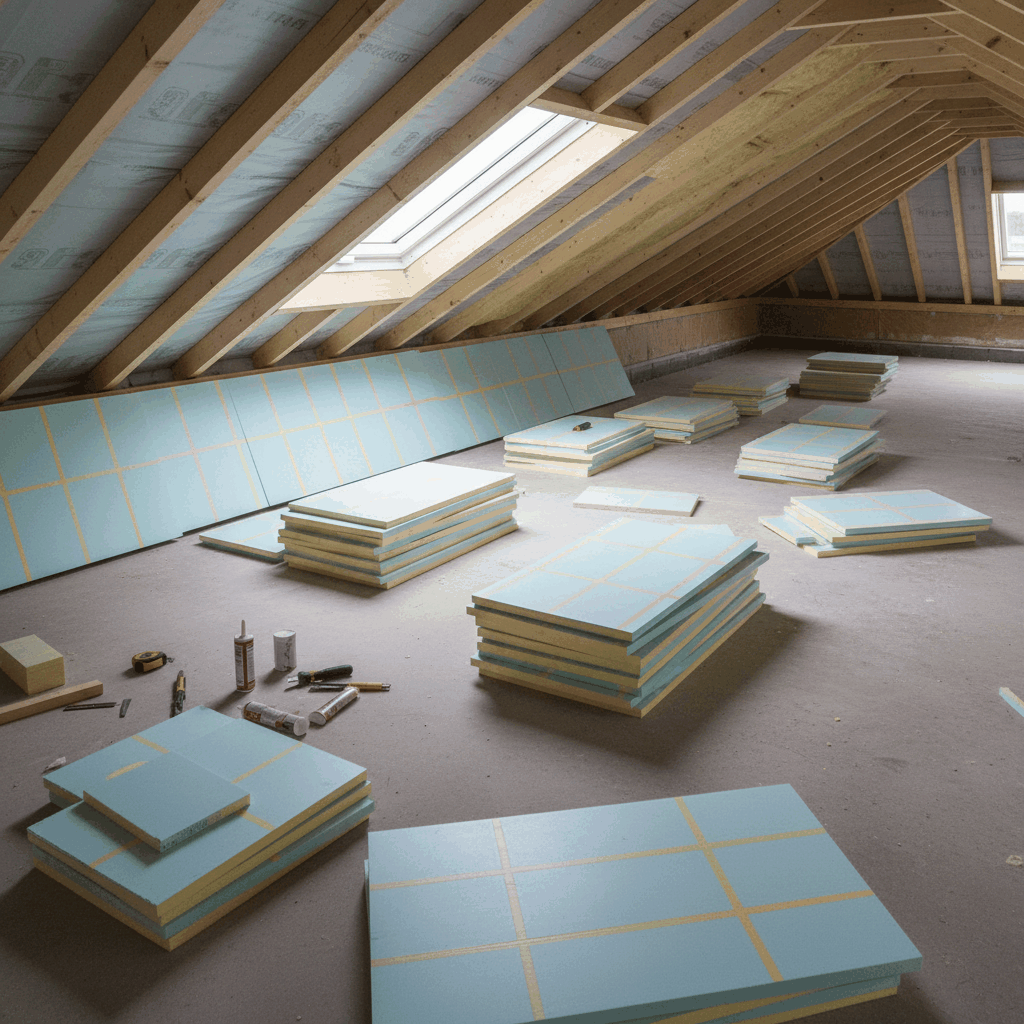 Isolation intérieure toit plat