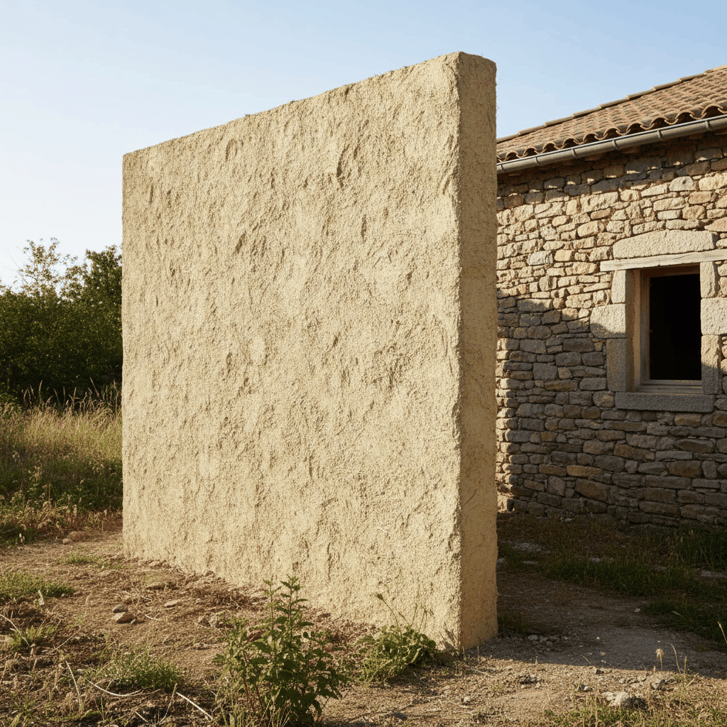 Mur enduit isolant chaux chanvre