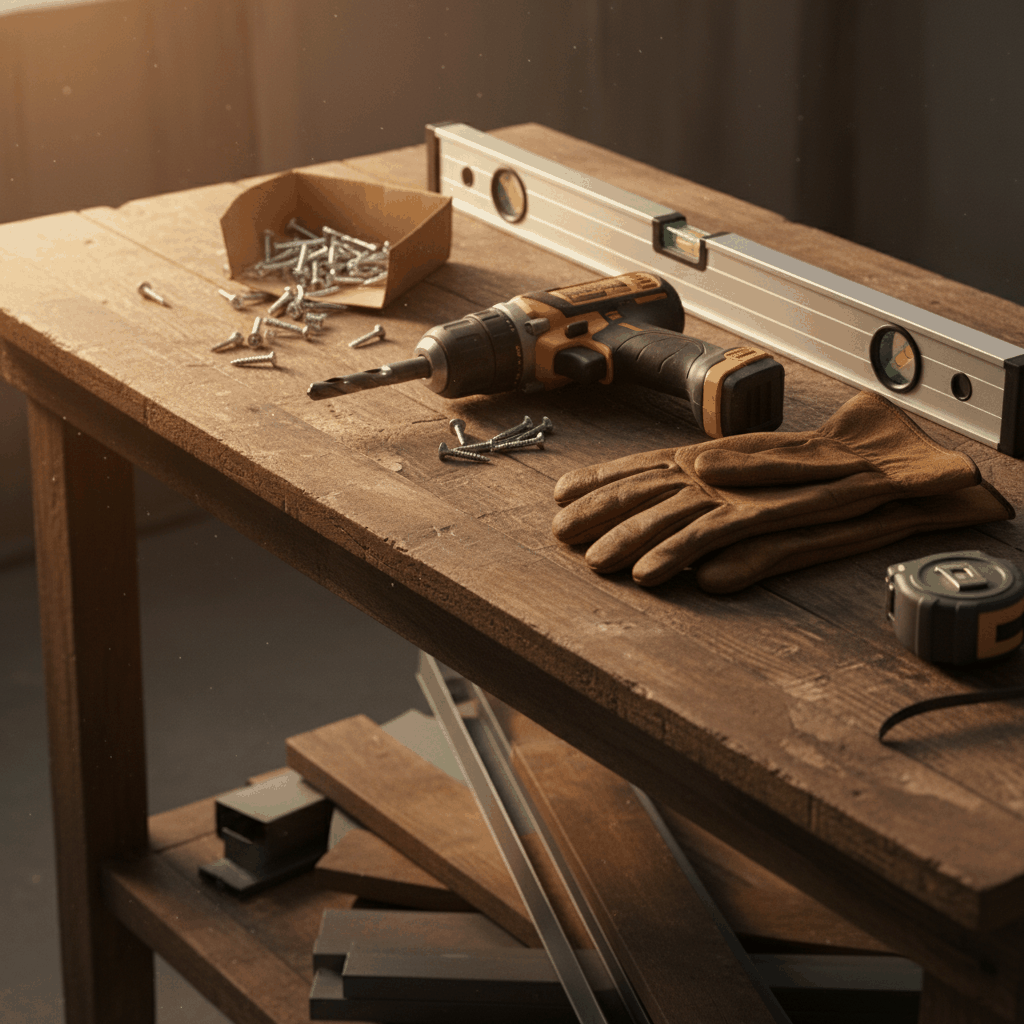 Outils installation rails montants