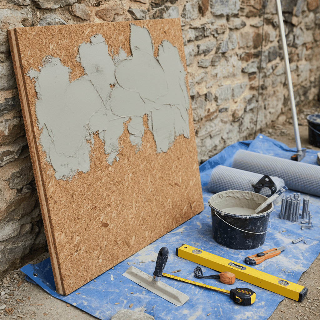Panneau fibre bois sous-enduit