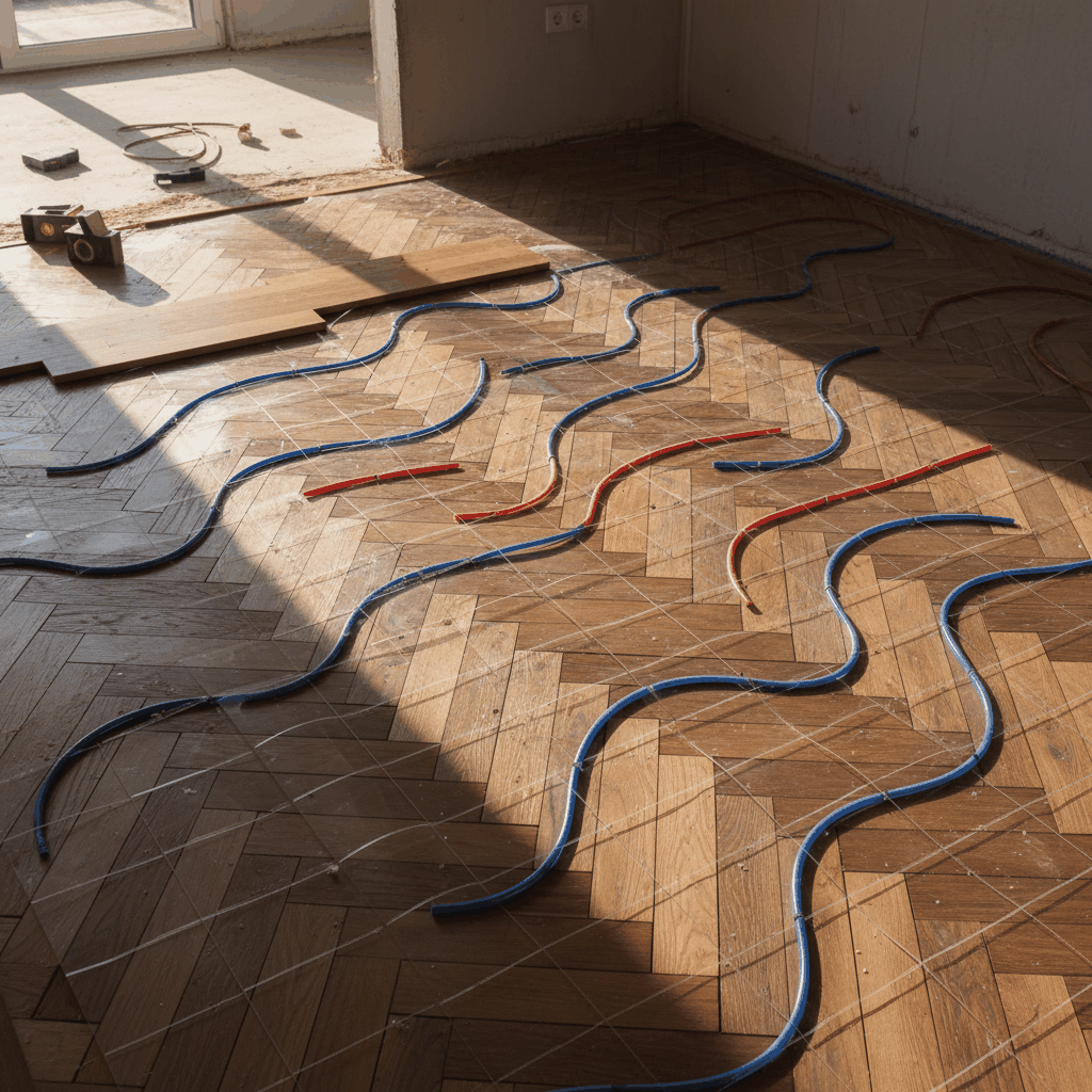 Plancher chauffant sur parquet