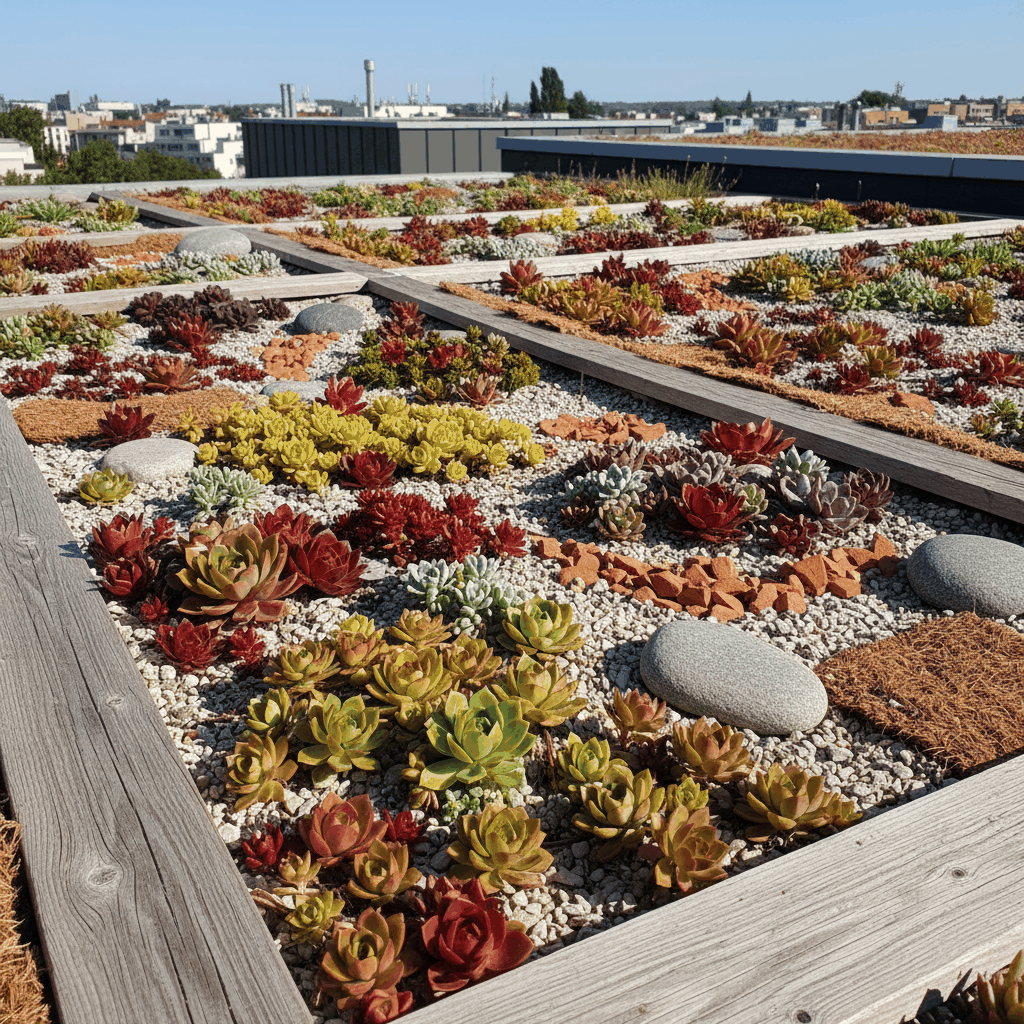 Plantes succulentes toiture