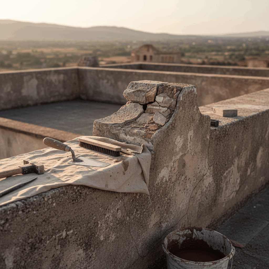 Réparation acrotère toiture plate