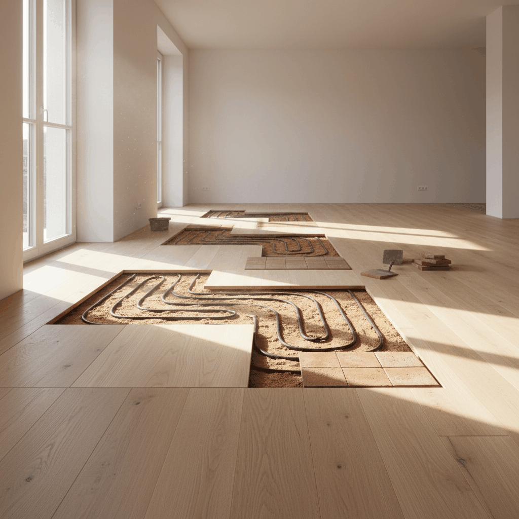 Revêtement sol chauffant bois