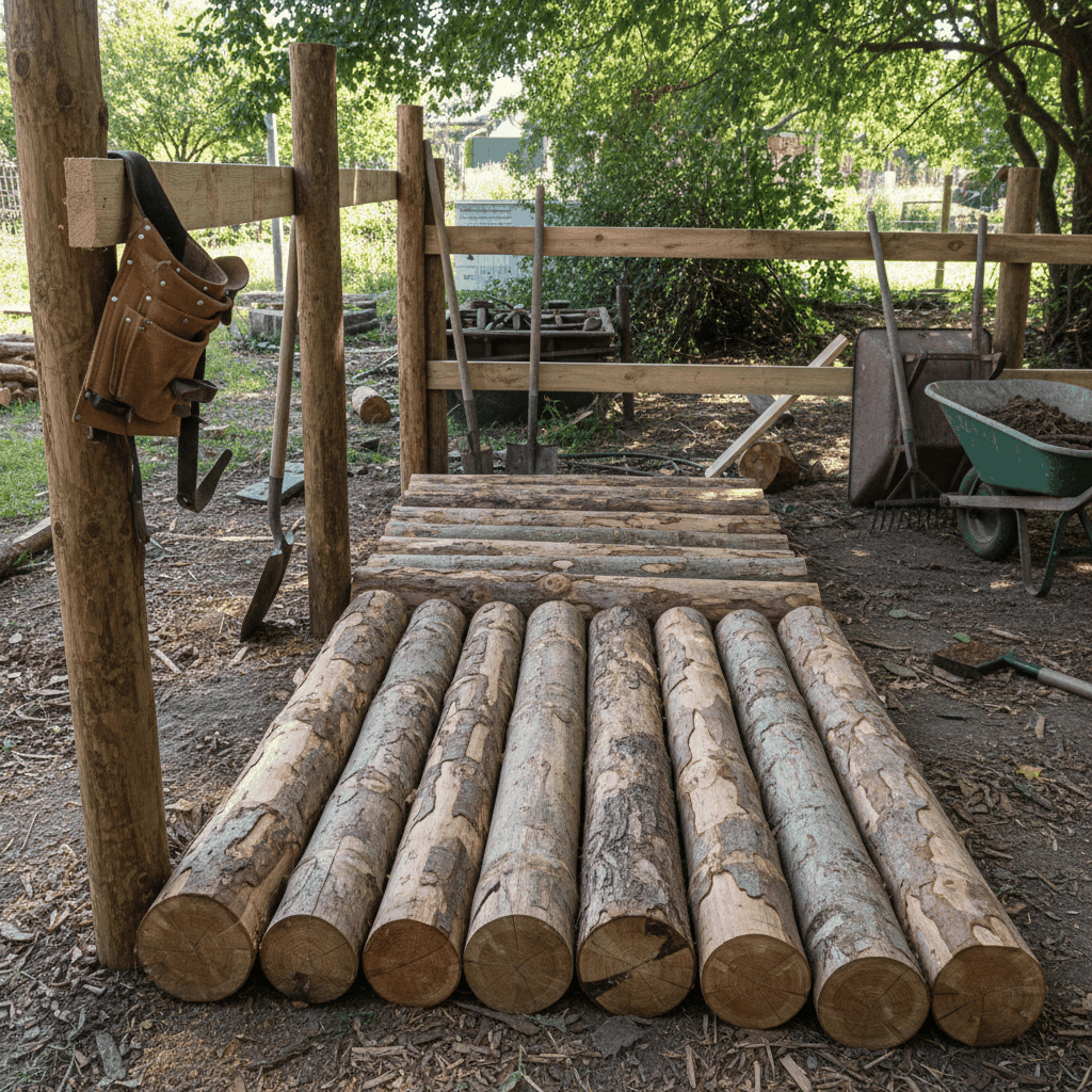 Rondins bois clôture