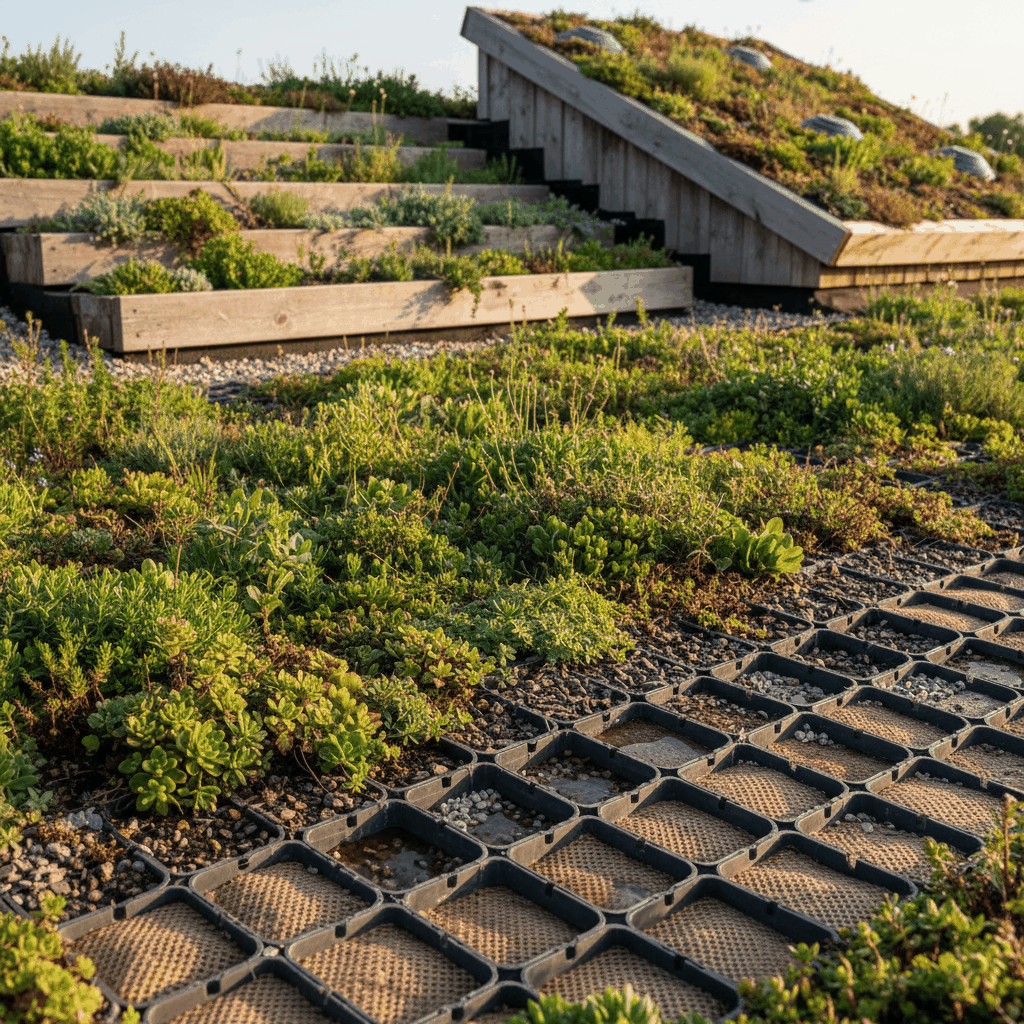 Toiture végétalisée drainage