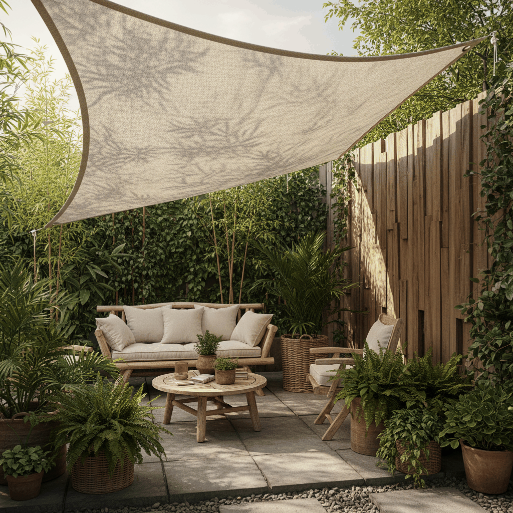 Voile d'ombrage jardin